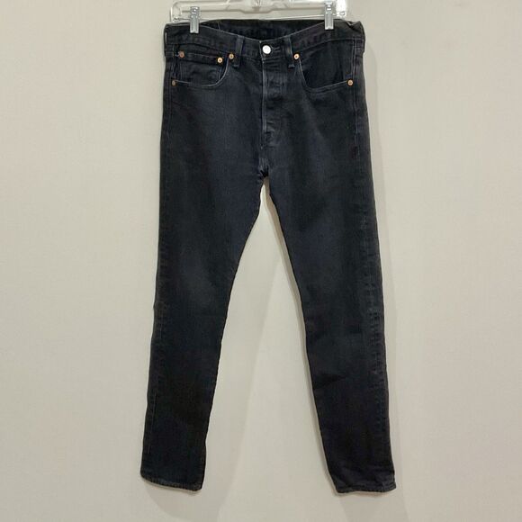 Levis 501 T Black Denim Jeans Mens Sz 32 X 32 Pants Button Fly 501t Levi’s - Picture 1 of 5